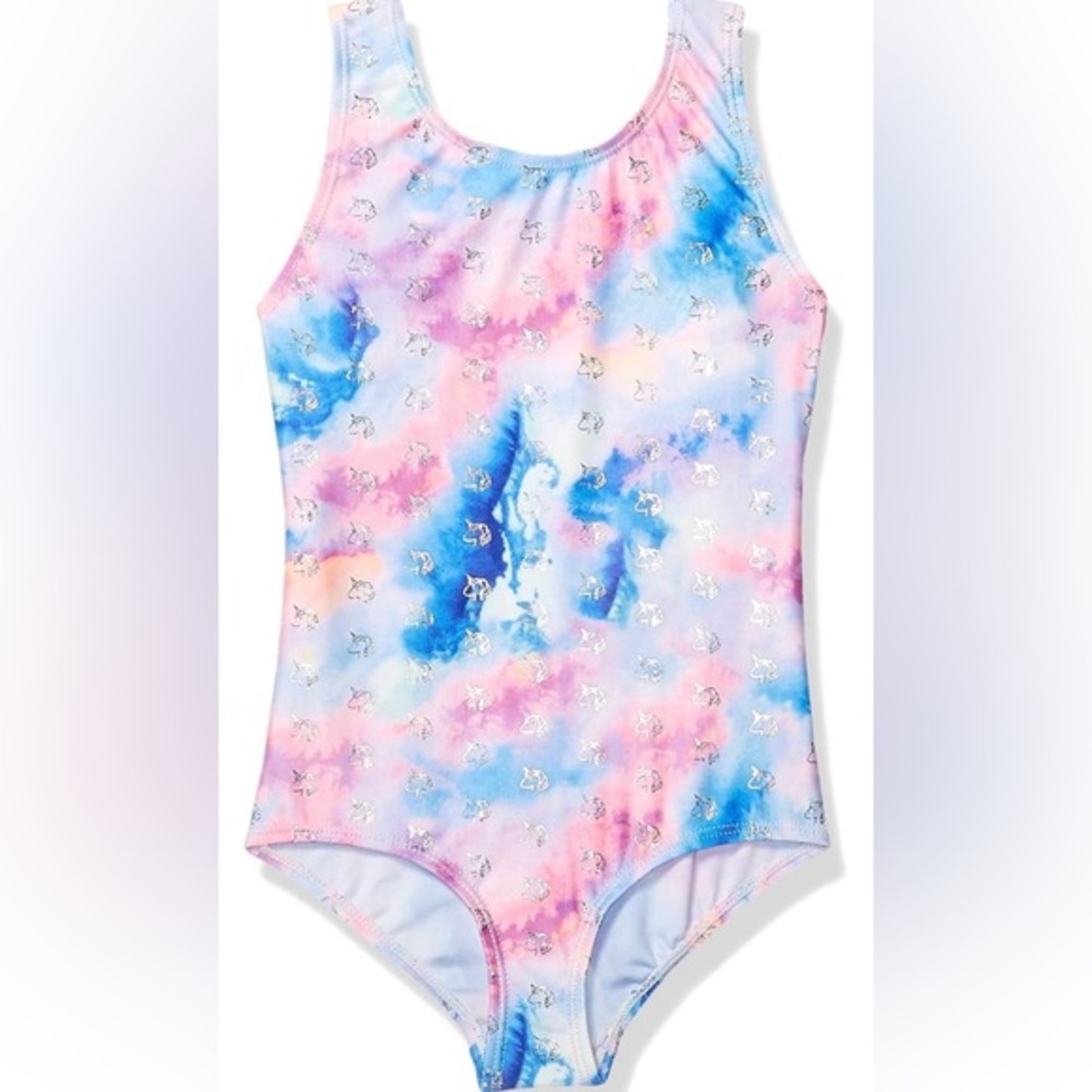 Danskin girls Gymnastics Leotard in unicorn pastels size S excellent condition